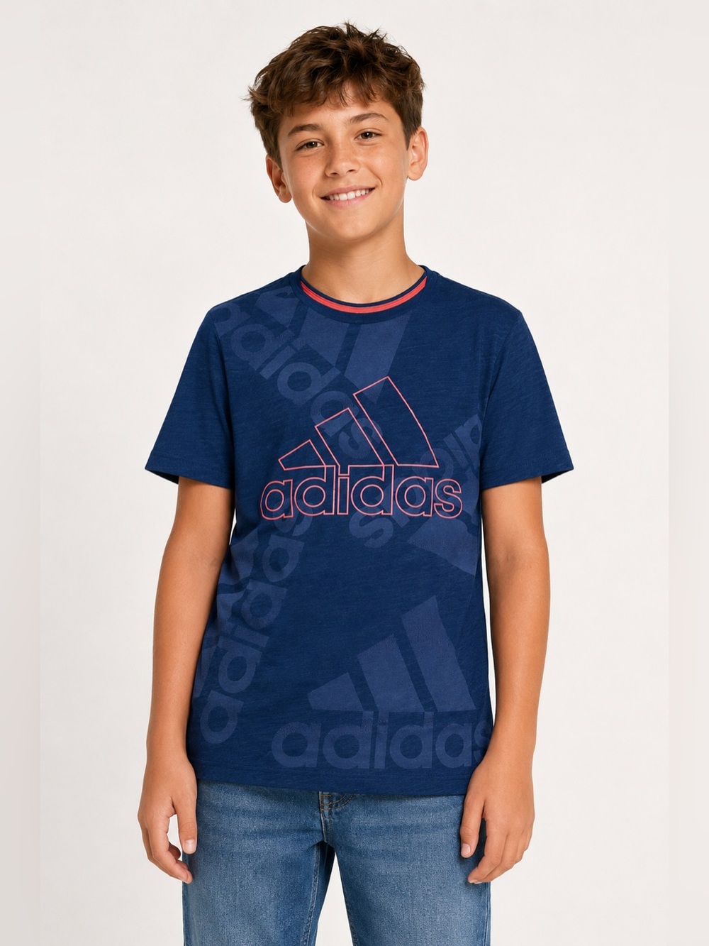 ADIDAS BOYS BLUE AEROREADY SHORT SLEEVE T-SHIRT SIZE XL 18/20